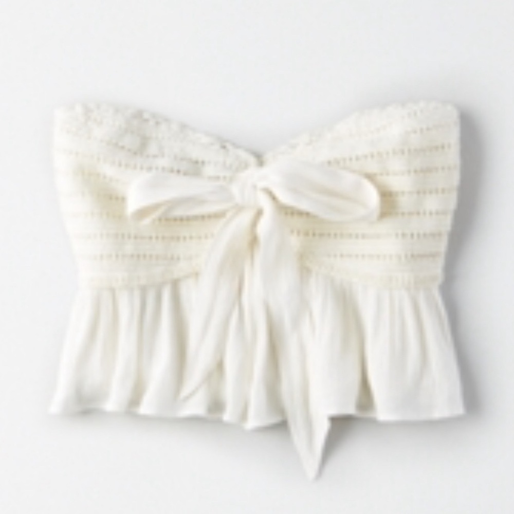 AE Crochet Tie Front Tube Top